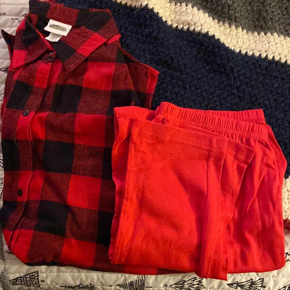 Red flannel PJ set